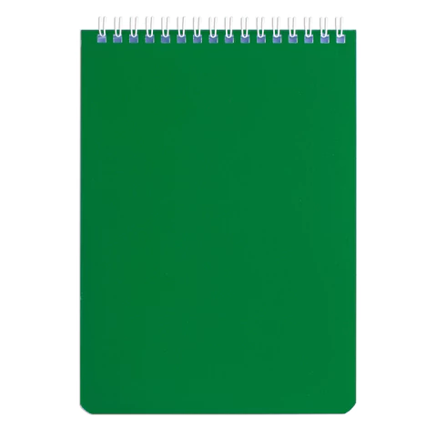 Блокнот А5 146х205 мм, 60 л., гребень, перфорация на отрыв, лакированный, BRAUBERG, Зеленый, 111272