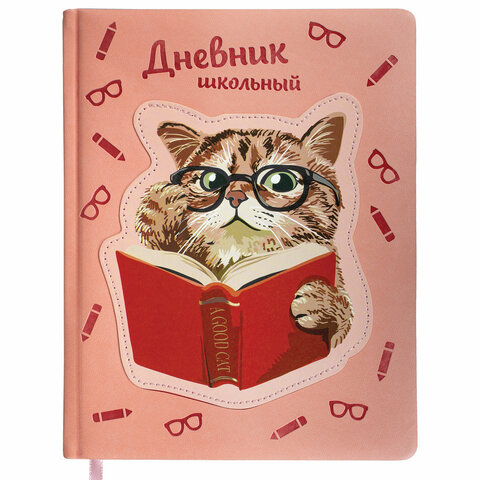 Дневник 1-11 класс 48 л., кожзам (твердая с поролоном), тиснение, аппликация, BRAUBERG, 