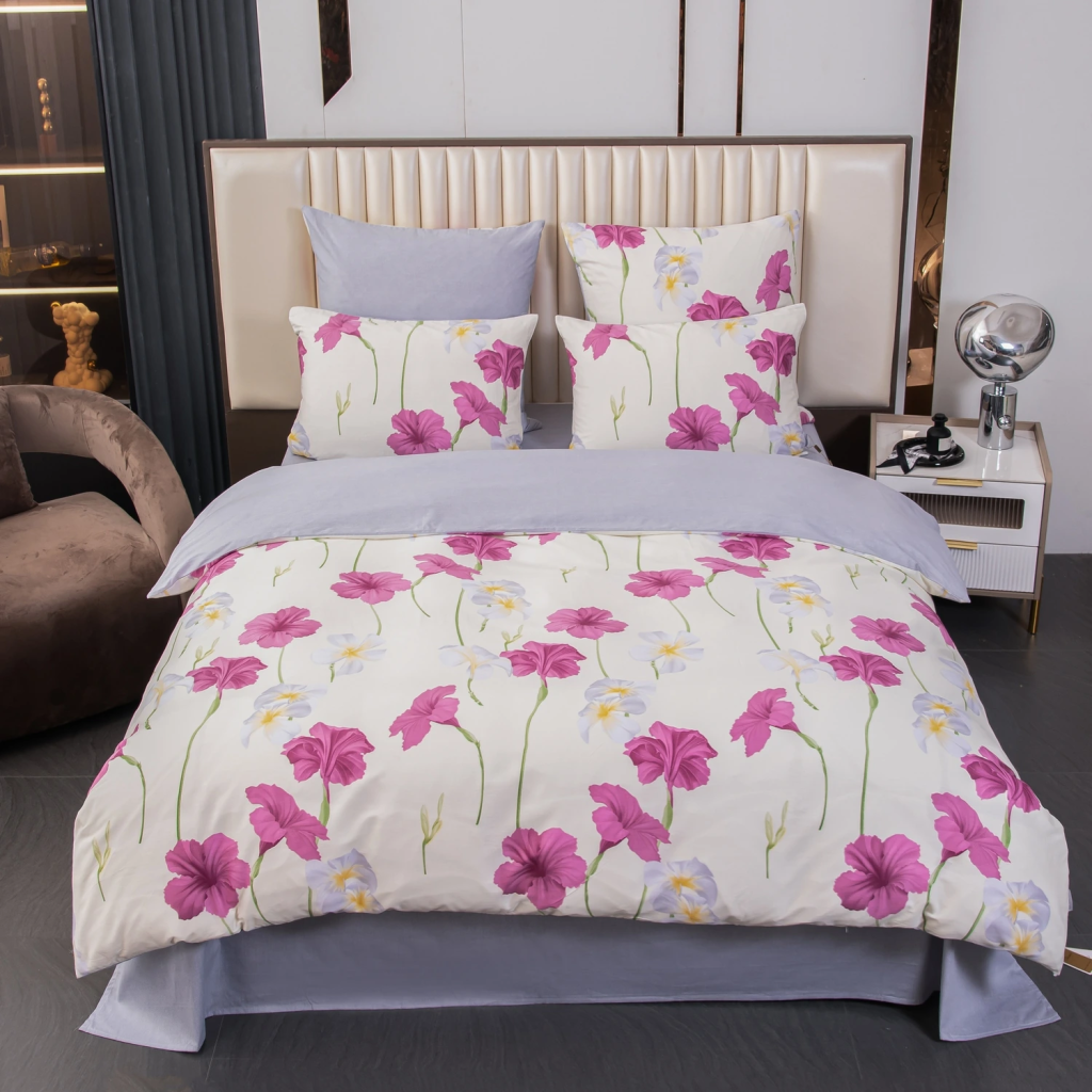 Комплект постельного белья Делюкс Сатин 100% хлопок на резинке LR627