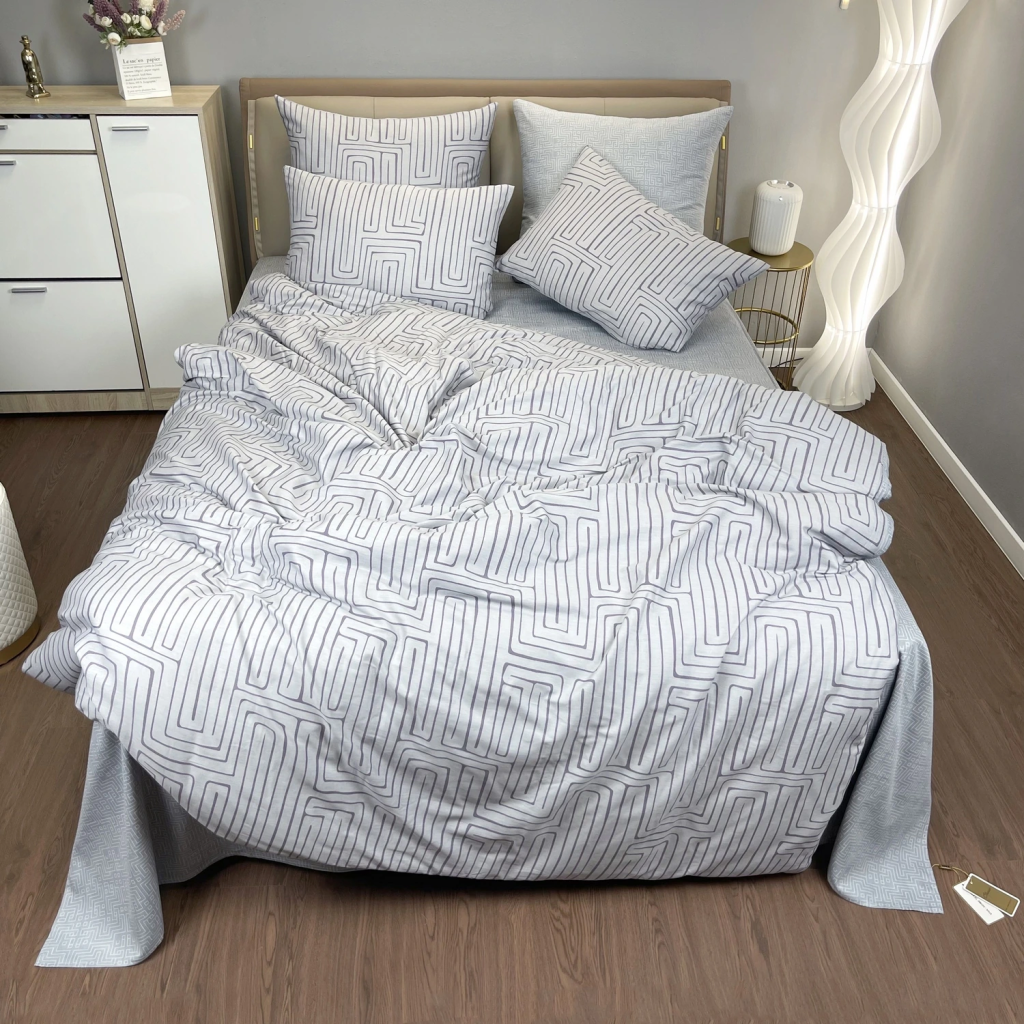 Комплект постельного белья Люкс Сатин 100% хлопок на резинке AR375