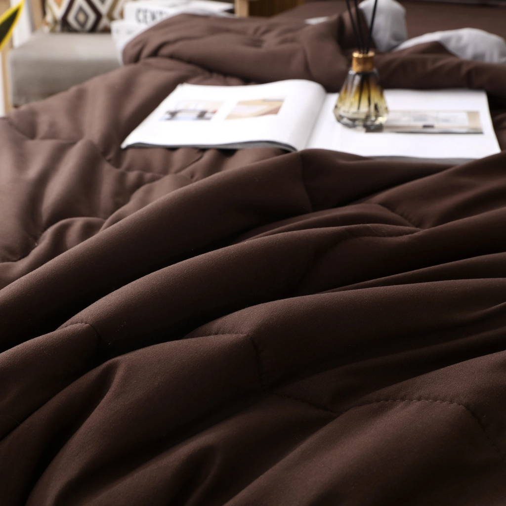 Комплект постельного белья Однотонный Сатин с Одеялом FB017