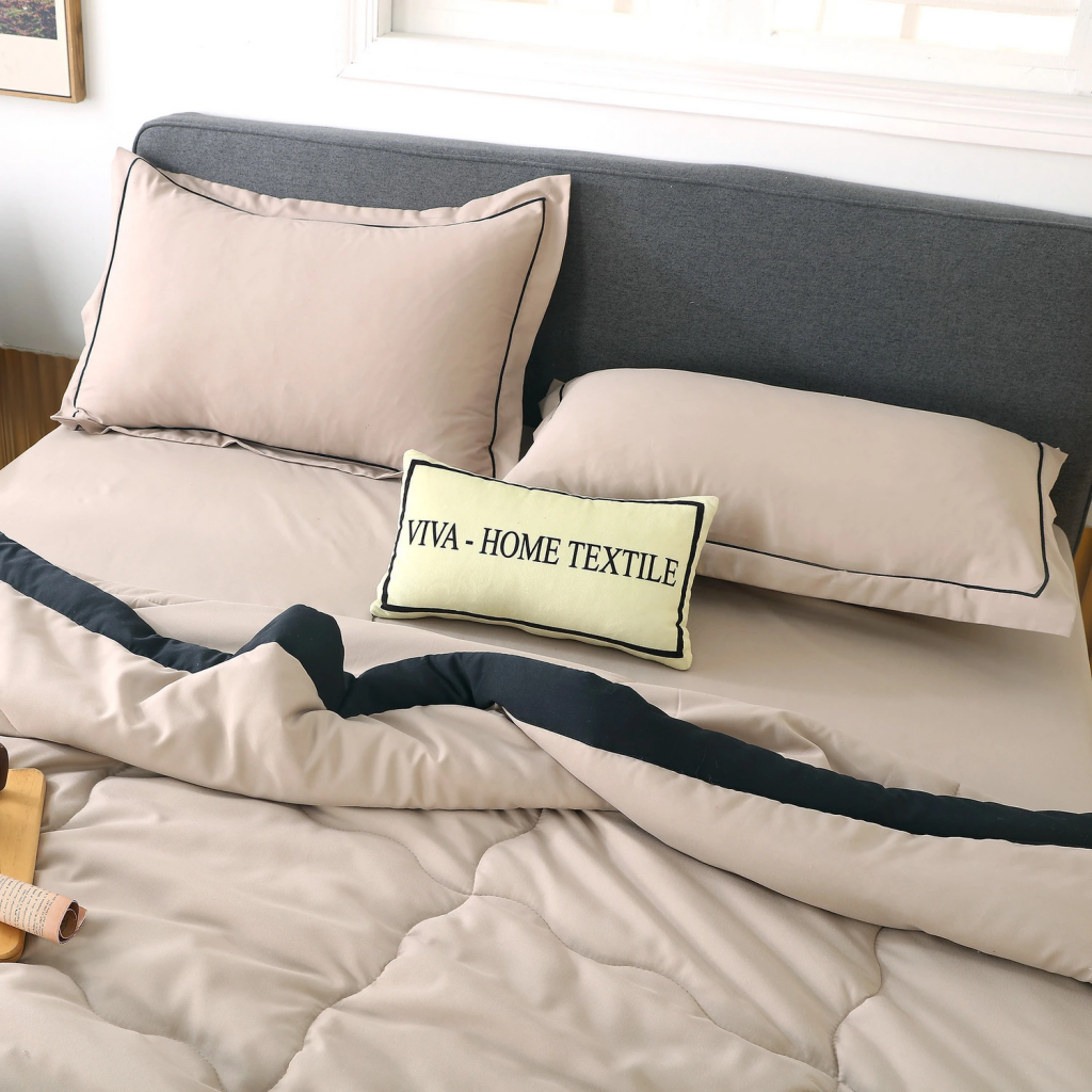 Комплект постельного белья Однотонный Сатин с Одеялом (простынь на резинке) FBR003