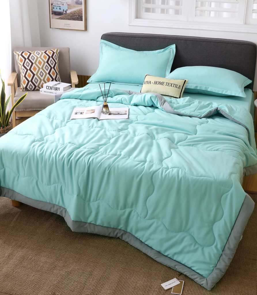 Комплект постельного белья Однотонный Сатин с Одеялом (простынь на резинке) FBR015