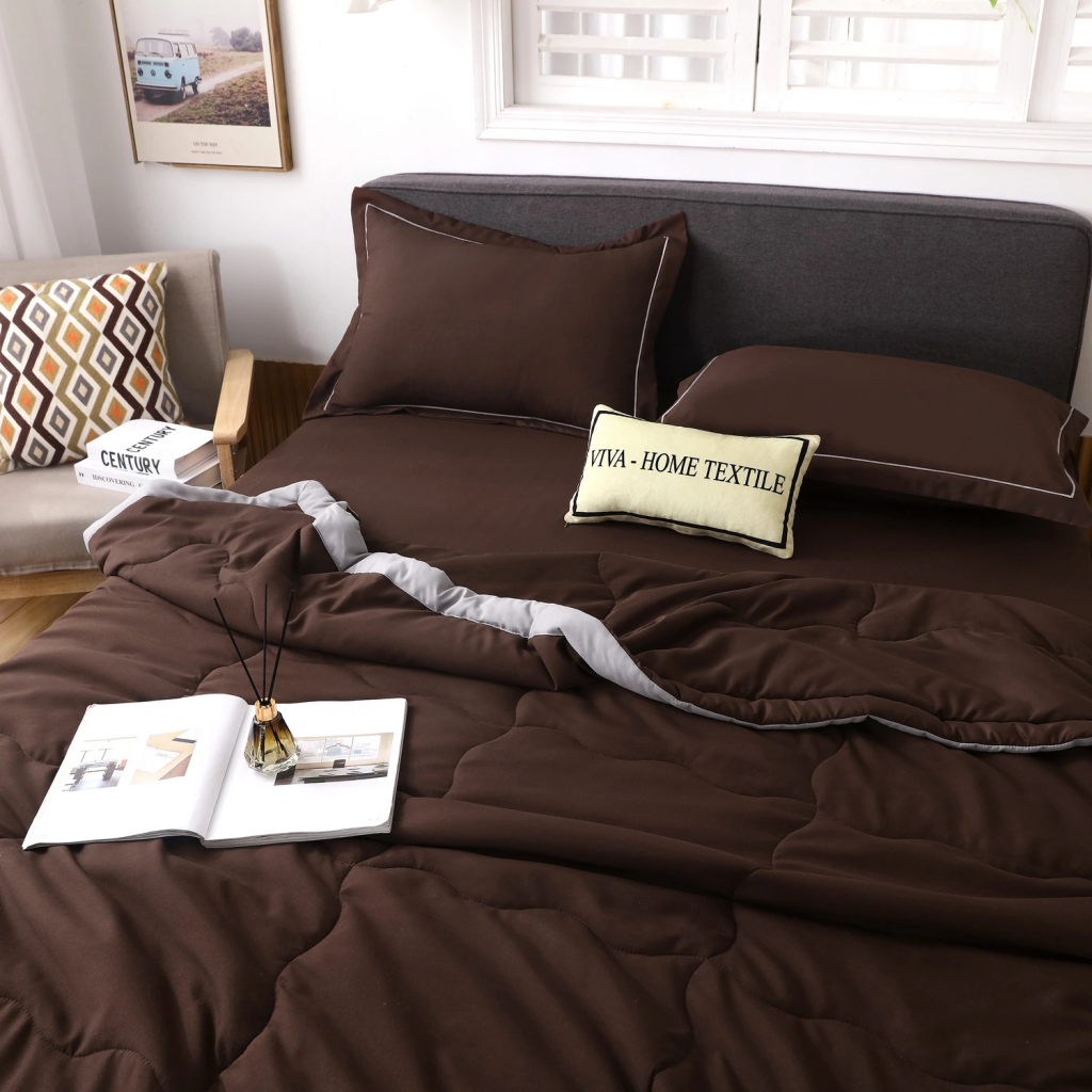 Комплект постельного белья Однотонный Сатин с Одеялом (простынь на резинке) FBR017