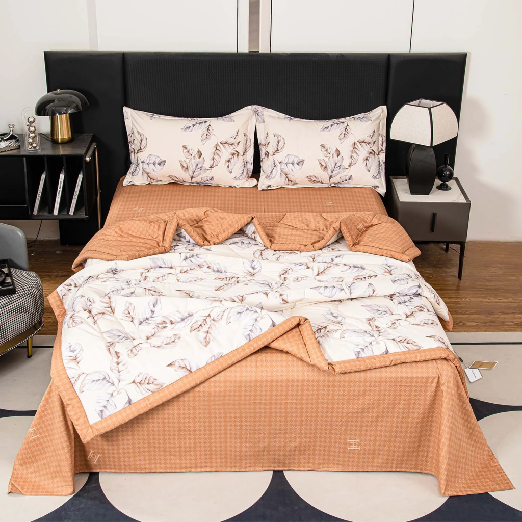 Комплект постельного белья Сатин с Одеялом 100% хлопок 160x80 на резинке OBR179