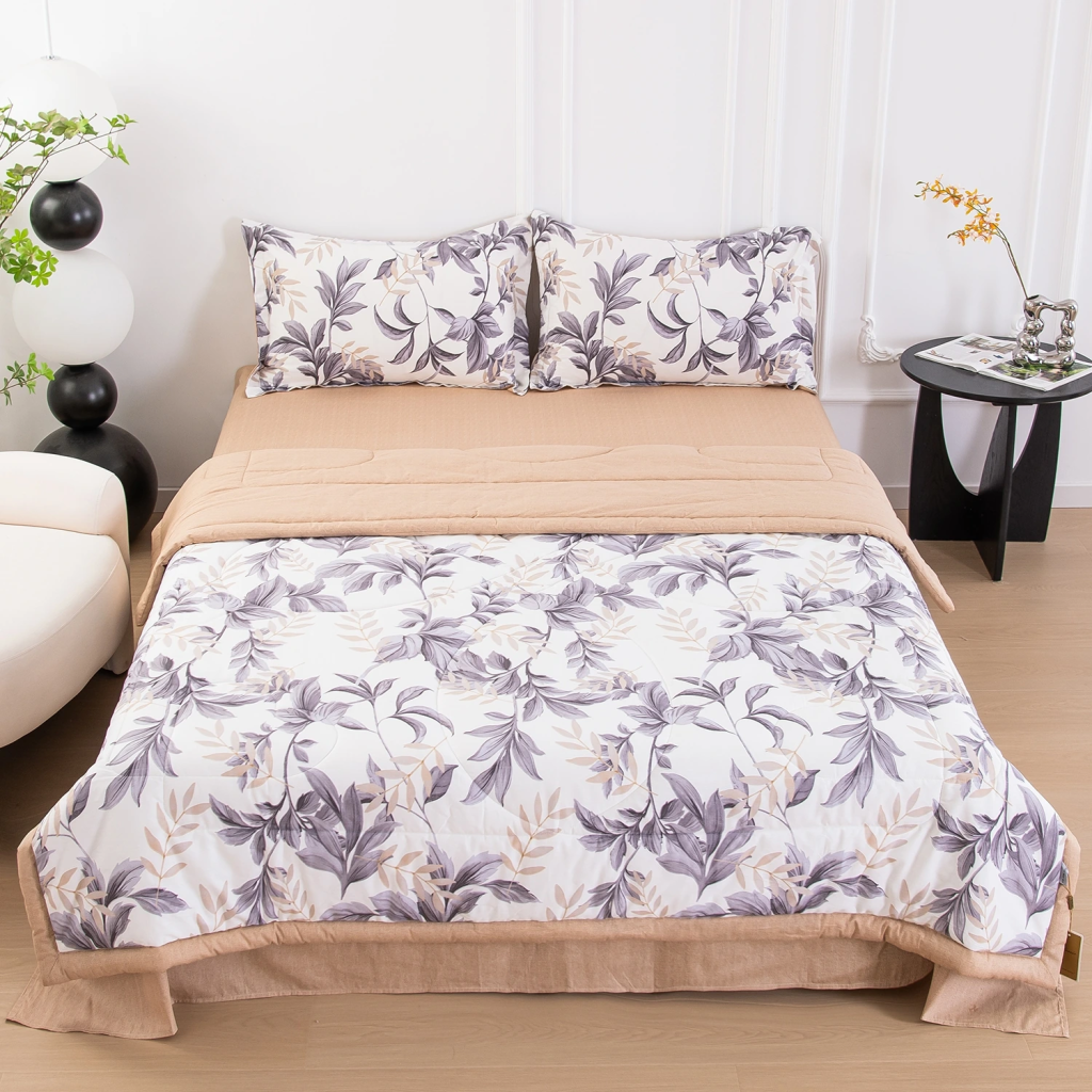 Комплект постельного белья Сатин с Одеялом 100% хлопок на резинке OBR157