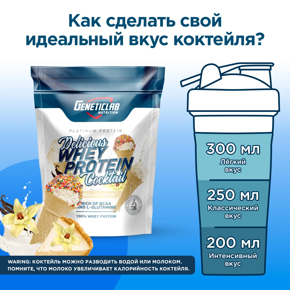 Сывороточный протеин DELICIOUS WHEY PROTEIN COCTAIL 900 г Ваниль