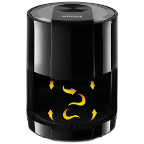 Аэрогриль KITFORT КТ-2225, 1000 Вт, 1,9 л, 6 программ, таймер, сенсорное управление, черный