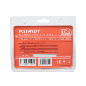 Аккумулятор PATRIOT PB BR 21V, 21 В, Li-ion, 3 Aч, UES, тонкая зарядка