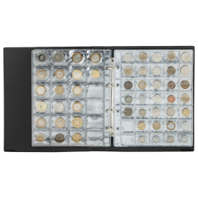 Альбом нумизмата для 297 монет и 6 бон (купюр) "OPTIMA", 230х270 мм, ПВХ, коричневый, STAFF, 238077