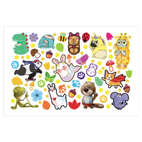 Альбом с наклейками, А5, 8 листов, 600 наклеек, "Милые и забавные" HATBER, 8Ан5, 8Ан5_31982