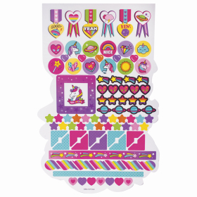 Альбом со сверкающими наклейками "Единороги", 4 листа, более 250 шт., склейка, ЮНЛАНДИЯ, 662698