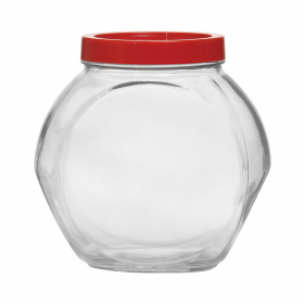 Банка для сыпучих продуктов, с красной крышкой, объем 2000 мл, стекло, PASABAHCE "БЕЛЛА", 80002СЛ1