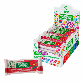 Батончик-мюсли ЗДОРОВЫЙ ПЕРЕКУС с клюквой, 20 шт. по 55 г, 16919