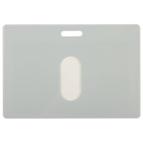 Бейдж горизонтальный (55х85 мм), без держателя, СЕРЫЙ, твердый пластик, BRAUBERG, 235759