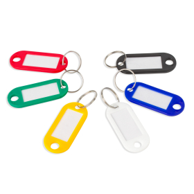 Бирки для ключей КОМПЛЕКТ 20 ШТ., длина 50 мм, инфо-окно 30х15 мм, АССОРТИ, STAFF, 237487