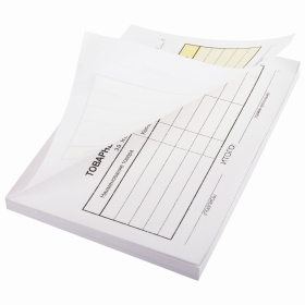 Бланк бухгалтерский, офсет, 2-слойный самокопирующийся, "Товарный чек", А6 (110х143 мм), СПАЙКА 50 шт., 130050