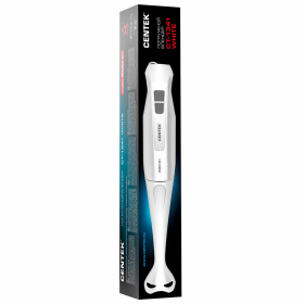 Блендер погружной CENTEK CT-1341, 600 Вт, 2 скорости, 1 насадка, белый, CT-1341 White