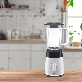 Блендер стационарный BQ (БИ-КЬЮ) SB1008, 1000 Вт, 2 скорости, чаша 1,5 л, пластик, черный/белый, 86192480