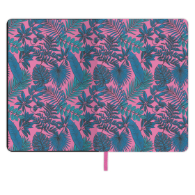 Блокнот А5 (143x210 мм), BRAUBERG VISTA "Tropicano", под кожу, гибкий, срез фольга, 80 л., 112079