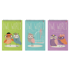 Блокнот А5, 40 л., гребень, ламинированный картон, клетка, Альт, 