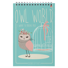 Блокнот А5, 40 л., гребень, ламинированный картон, клетка, Альт, 