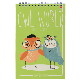 Блокнот А5, 40 л., гребень, ламинированный картон, клетка, Альт, 