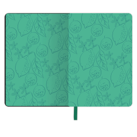 Блокнот МАЛЫЙ ФОРМАТ (100х150 мм) А6, BRAUBERG VISTA "Lemon Story", под кожу, гибкий, срез фольга, 80 л., 112096