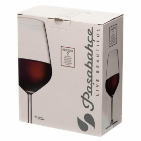 Бокал для вина на ножке, 490 мл, СРЕДНИЙ РАЗМЕР, КОМПЛЕКТ 2 штуки, стекло, PASABAHCE "АЛЛЕГРА", фирменная подарочная упаковка, 440065