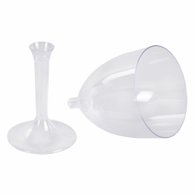 Бокал одноразовый 250 мл для вина пластиковый, прозрачная высокая ножка, ВЗЛП, 1013