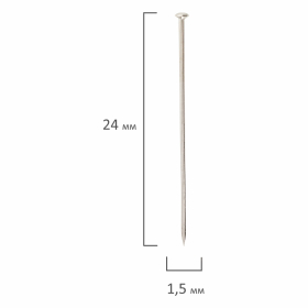Булавки универсальные BRAUBERG, 24 мм, 500 штук, в картонной коробке, 220562