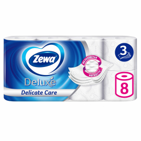 Бумага туалетная 3-х слойная 8 рулонов (8х18 м), белая, ZEWA Deluxe, 536600