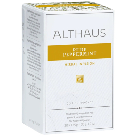 Чай ALTHAUS "Pure Peppermint" травяной, 20 пакетиков в конвертах по 1,75 г, ГЕРМАНИЯ, TALTHB-DP0037