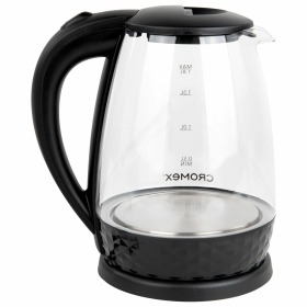 Чайник электрический CROMEX KT-308, 1,8 л, 1500 Вт, стекло, черный, 455150