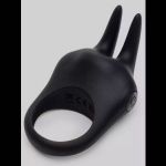Черное эрекционное виброкольцо Sensation Rechargeable Vibrating Rabbit Love Ring