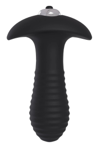 Черный анальный вибромассажер Single Speed Spiral Plug - 11 см.