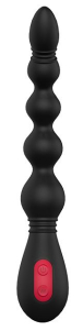 Черный вибромассажер для анальной стимуляции Anal Flexi Beads - 22 см.