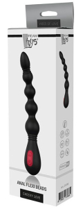 Черный вибромассажер для анальной стимуляции Anal Flexi Beads - 22 см.