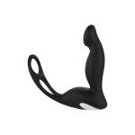 Черный вибромассажер простаты P-Pleaser With Erection Enhance