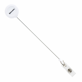 Держатель-рулетка для бейджей 70 см, петелька, клип, белый, в блистере, BRAUBERG, 238240