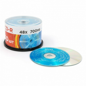 Диски CD-R MIREX, 700 Мб, 48x, Cake Box (упаковка на шпиле), КОМПЛЕКТ 50 шт., UL120051A8B
