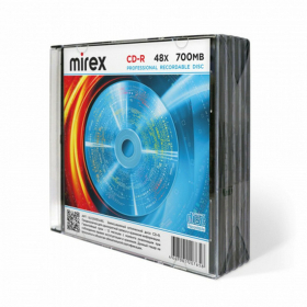 Диски CD-R MIREX, 700 Мб, 48x, Slim Case, КОМПЛЕКТ 5 шт., UL120051A8F