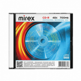 Диски CD-R MIREX, 700 Мб, 48x, Slim Case, КОМПЛЕКТ 5 шт., UL120051A8F