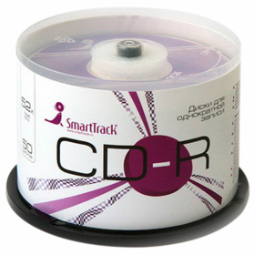 Диски CD-R SMARTTRACK, 700 Мб, 52x, Cake Box (упаковка на шпиле), КОМПЛЕКТ 50 шт., ST000151