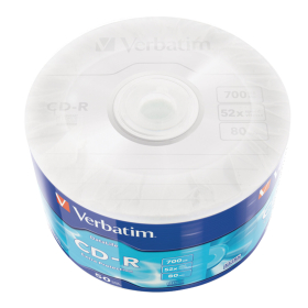 Диски CD-R VERBATIM DataLife, 700 Мб 52x Bulk (термоусадка без шпиля), КОМПЛЕКТ 50 шт., 43787