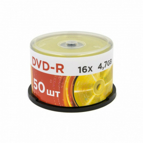 Диски DVD-R MIREX, 4,7 Гб, 16x, Cake Box (упаковка на шпиле), КОМПЛЕКТ 50 шт., UL130003A1B