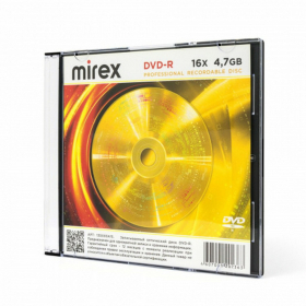 Диски DVD-R MIREX, 4,7 ГБ, 16x, Slim Case, КОМПЛЕКТ 5 шт., UL130003A1F