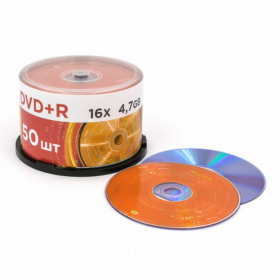Диски DVD+R (плюс) MIREX, 4,7 Гб, 16x, Cake Box (упаковка на шпиле), КОМПЛЕКТ 50 шт., UL130013A1B