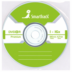 Диски DVD+R (плюс) SMARTTRACK, 4,7 Гб, 16x, Bulk (термоусадка без шпиля), КОМПЛЕКТ 100 шт., ST000223