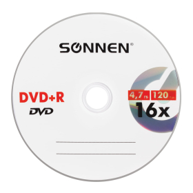 Диски DVD+R (плюс) SONNEN 4,7 Gb, 16x, Cake Box (упаковка на шпиле), КОМПЛЕКТ 50 шт., 512577